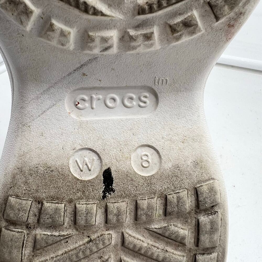Crocs Sandals Womens 8 Bae Slide Platform White Slip On - Picture 7 of 7